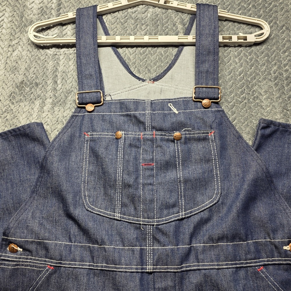 Vintage Montgomery Ward Sanforized Denim Bib Overalls Men's 42x29 Union Made USA - Picture 2 of 16
